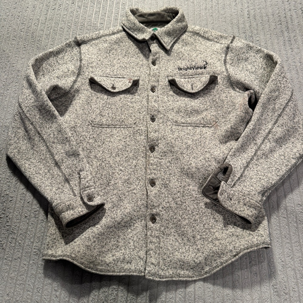 Arborwear Shirt Jacket Mens Large Gray Polyester Fleece Workwear Gorpcore Rugged